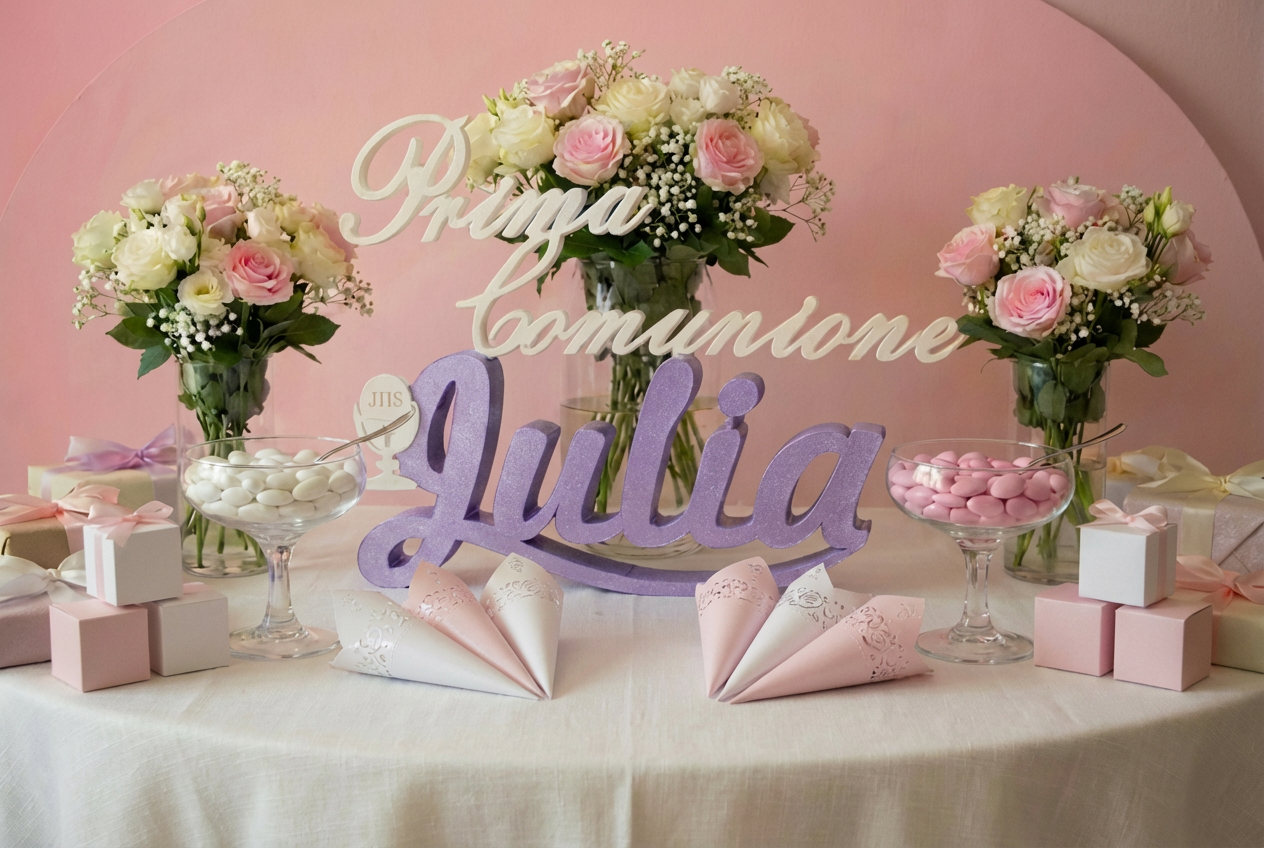 Nome 3D personalizzato per la Prima Comunione